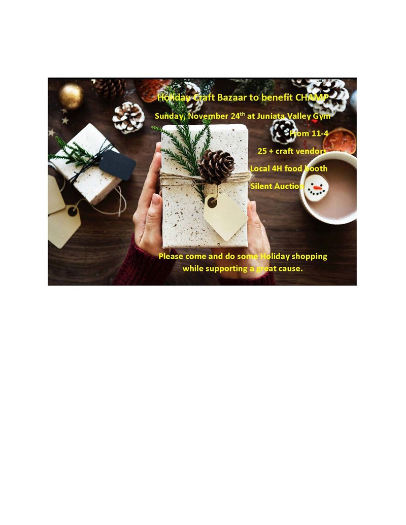 Photo of advertisement. Holiday wrapping with pine and gift tags. 